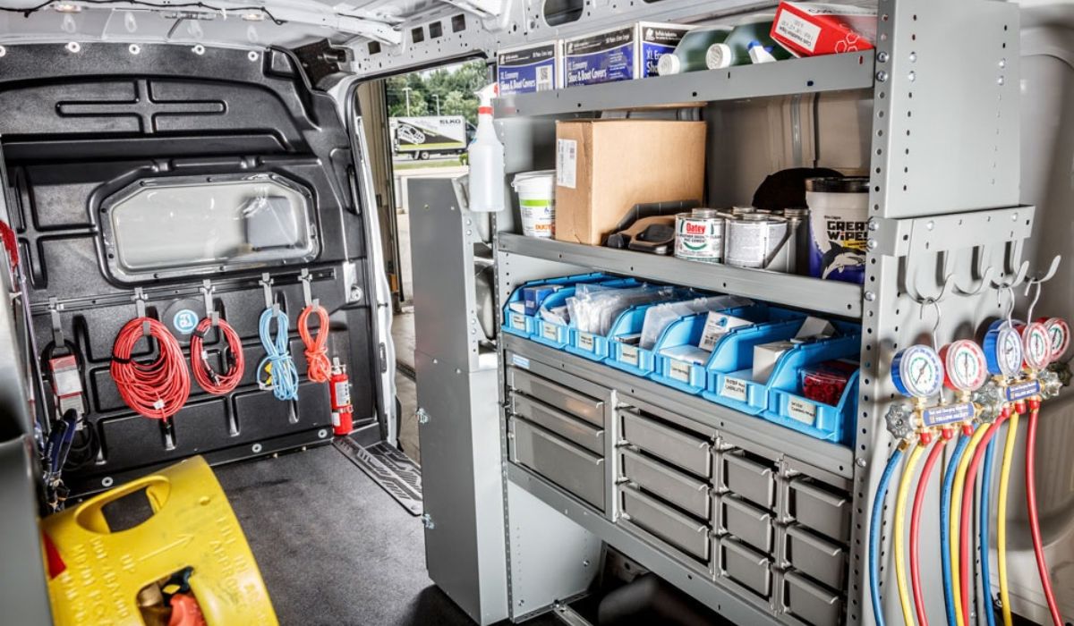 Indoor air handler and ductwork during equipment service